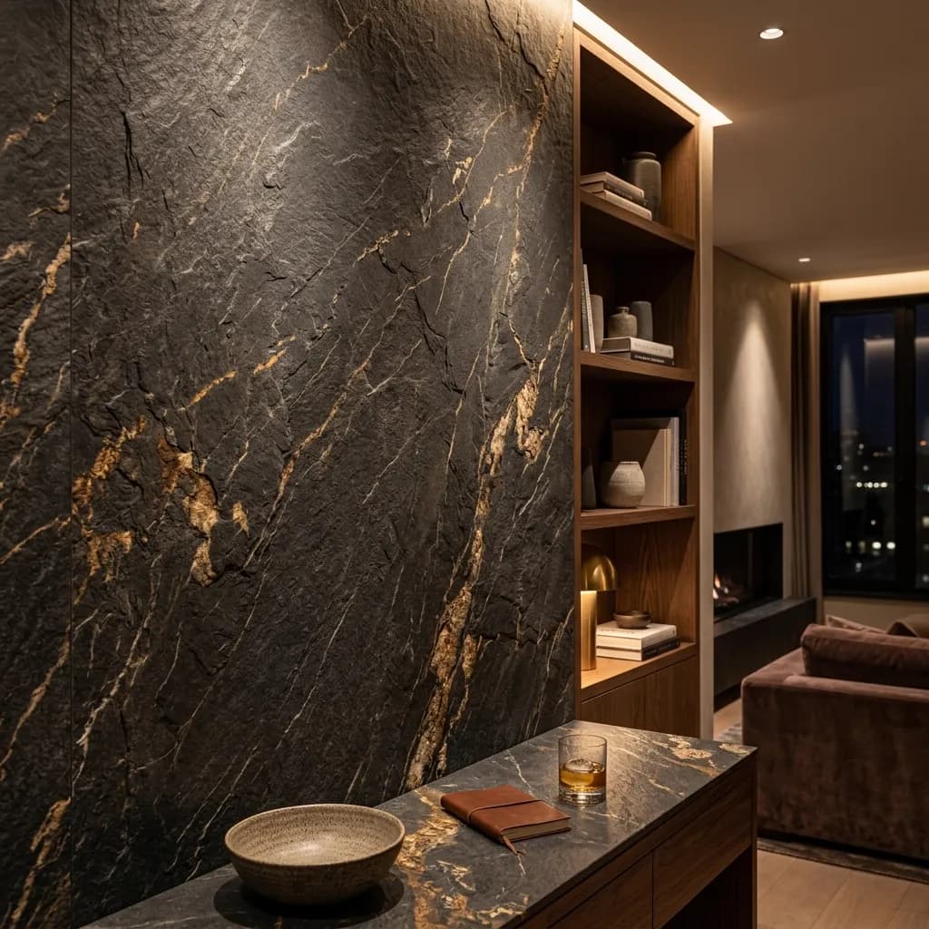 Stone laminate finish